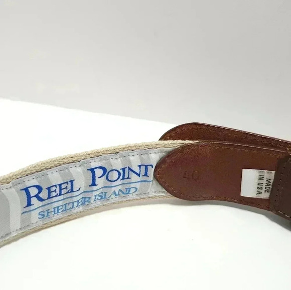 Reel Point Shelter Island Mens Belt Size 40 Embroidered Elk River - Picture 4 of 6